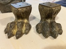 RARE 19th BRONZE ORMOLU  “ GOLD GILDED” LION ANIMAL FEET Wonderful OLD Patina picture