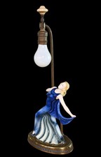 GOLDSCHEIDER In Style of Josef Lorenzl FEMALE DANCING Gown Batwing Sleeves LAMP picture