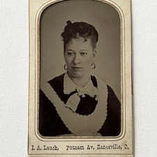 Antique Tintype Photograph Woman Black African American Maid Zanesville OH picture