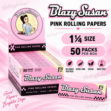 Blazy Susan Pink 1 1/4 Rolling Papers Full Box 50 Packs 50 Leaves 2500 Total picture