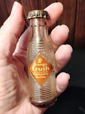 Vintage Soda Bottle, Miniature Orange Crush, Clear Glass, Mini Bills Bottle picture