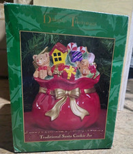 Dillard's Trimmings Traditional Santa Christmas Cookie Jar w/ Lid Collectible picture