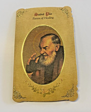 Saint Padre Pio (Patron of Healing) Prayer Card with Medal, New #PCM-025 picture