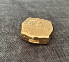Vintage 1960’s Stratton Floral Gold Tone Compact Mini Box England picture