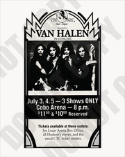 July 1981 Van Halen Concert at Cobo Arena Detroit Newspaper Repro Ad 8x10 Photo picture
