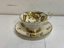 Vintage Royal Stafford Teacup & Saucer Pattern 8579 Green Dec & Gold Moriage picture