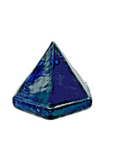 Deep Cobalt Blue Glass Ship Deck Prism 6 Sided Pyramid Nautical 3