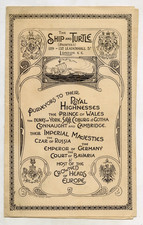 1903 MENU THE SHIP AND TURTLE 129-132 LEADEN HALL LONDON EUROPEAN ROYALTY P219 picture