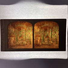 Empress Eugenie Bedroom Stereoview Hold-To-Light Tissue G.A.L. Paris 1860s picture