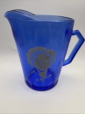 Vintage 1930's Shirley Temple Cobalt Blue Mini Pitcher/Creamer 4.5