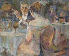 Oil painting impression figures Evening-in-a-Parisian-Cafe-Elie-Anatole-Pavil picture