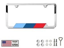 One M-Stripe Chrome License Plate Frame for BMW, High-grade 304 Stainless Steel picture