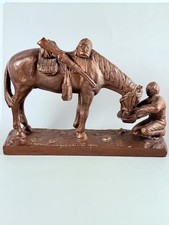 Vtg 1971 National Cowboy Hall of Fame The Last Drop Richard Muno Horse Sculpture picture