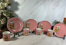 Vintage 1978 Garfield Plates & Mugs~Service For 4~BBQ Design~Original Box Japan picture