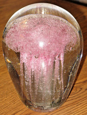 VINTAGE PINK JELLYFISH 4 POUND HEAVY ART GLASS PAPERWEIGHT picture