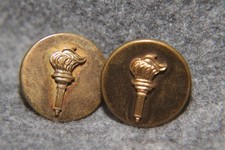 Vintage US Army Enlisted Style Uniform Collar Disks, ROTC, 2-Piece Screw Back picture