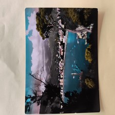 SESTRI LEVANTE PANORAMA OF THE PENINSULA - OLD VINTAGE COLOR POSTCARD picture
