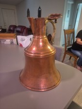 Excellent, large 19th century Turkish Islamic hammered forged copper pitcher picture