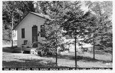 Postcard WI: RPPC Cottage, Ted's Sandy Beach Resort, Land O'Lakes, Wisconsin picture