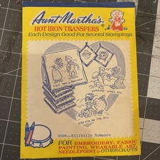 Aunt Martha's Iron On Transfers #3598 HILLBILLY ROMANCE Tea Towel Embroidery picture