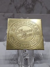 1907 Antique ER Thomas Flyer Motor Car Brass Emblem Draft Plate World Race Paris picture