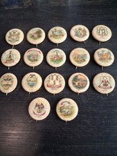 Lot of 17 Vintage Sweet Caporal U.S. State Seal Souvenir Pinback Buttons Pins picture