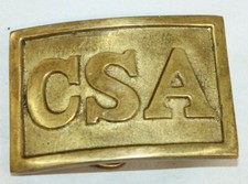 Antique Style Military Civil War Confederate CSA Belt Buckle Square SOLID Brass picture