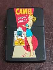 ZIPPO 1996 CAMEL PINUP GIRL COOL MILD BLACK MATTE LIGHTER SEALED IN BOX G17 picture