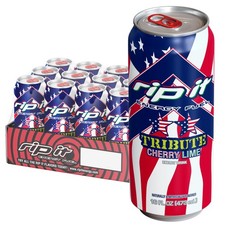 Rip-It Energy Drink | Tribute 16 Fl Oz (Pack of 12), Cherry Lime (Tribute) picture