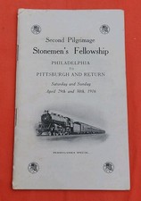 Stonemen’s Fellowship Second Pilgrimage Rare Booklet Pennsylvania Railroad 1916 picture