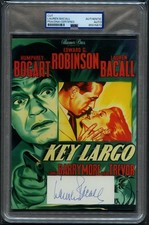 Lauren Bacall signed 5.5x7.5 Actress Custom Cut Golden Age PSA Slabbed picture