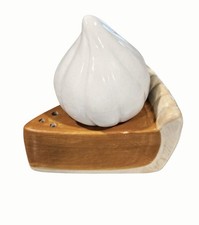🧡New Ceramic Pumpkin Pie & Whipped Cream Salt & Pepper Shaker Set picture