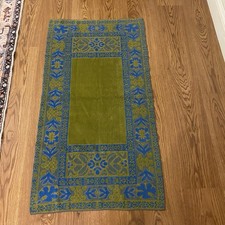 Vtg Steven’s Utica Art Collection Avocado Green Blue Towel picture