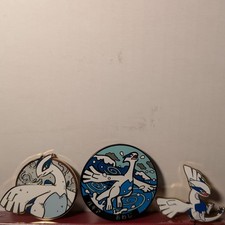 Pokemon 3x Lugia Enamel Pins Set Collectible Nintendo Lapel Badges picture