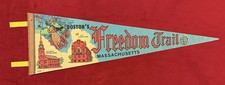 Vintage Boston Massachusetts Freedom Trail 24.5 Inch Travel Pennant Old South picture