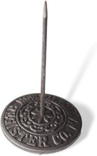 Vintage Cast Iron Cash Register Receipt Spike Paperweight | Desk Receipt Holder picture