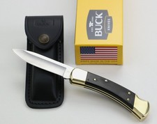 Buck 110 Drop Point Folding Hunter Knife 0110BRS6-B 420HC Ebony Made in USA New picture