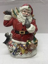 Fitz and Floyd Toyland Santa Cookie Jar Vintage Retired 12
