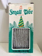 VTG National Small Tree Silver Tinsel Garland 12 FT Original Box Christmas picture