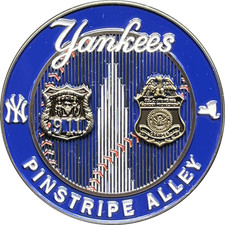 GL3-012 CBP and NYPD Yankees themed 9/11 Pinstripe Alley CBPO Police Officer cha picture
