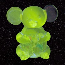 1980s Glass Large Koala Bear Figurine Paperweight Manganese 365nm UV W Sticker picture