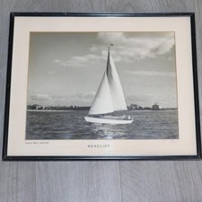 1961 Framed Black and White framed Sailboat 'Bencliff