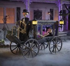Home Accents Holiday 5ft Grave & Bones Animated LED Hearse Skeletons✅IN HAND✅ picture