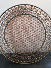 VtG  Pier 1 Round Serving Tray Wire & Amber Bead Design McM Bohemian picture
