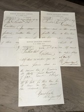 3 Antique Billhead’s 1877 Boston Excelsior Co. & Upholstery Supplies  picture