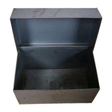 Vintage J. Chein Co. USA Gray Metal 3x5 Recipe index Card File Tin Storage Box picture