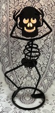 PartyLite Mr. BONES Candle Holder P7864 Metal Skeleton Tea or Votive Halloween picture