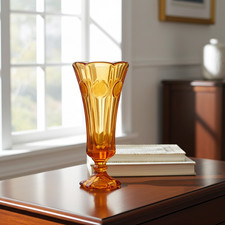 Amber Coin Glass Vase — Fostoria picture