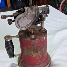 Vintage Red Metal Blowtorch/Soldering Torch with Pump Handle picture