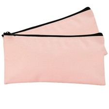 DALIX Zipper Money Bank Bag Pencil Pouch Makeup Travel Accessories Pink 2 PACK picture
